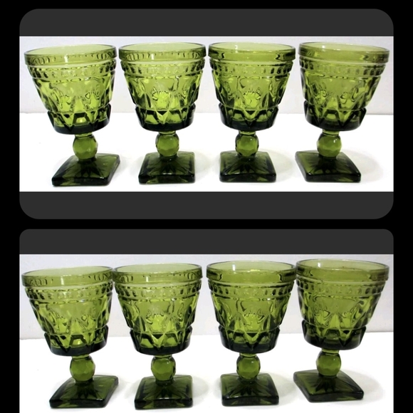 Vintage Colony Parklane 8 Goblets in EUC Ht.8" 2" Square Bases - Picture 1 of 3